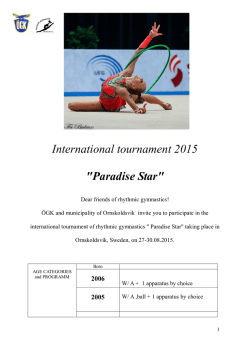International tournament 2015 "Paradise Star"