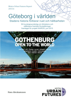 Göteborg i världen - Mistra Urban Futures