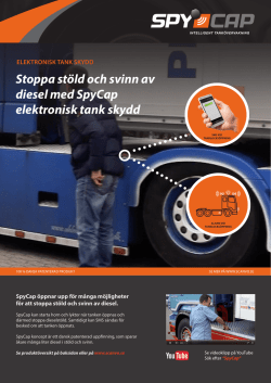 Stoppa stöld och svinn av diesel med SpyCap elektronisk tank skydd