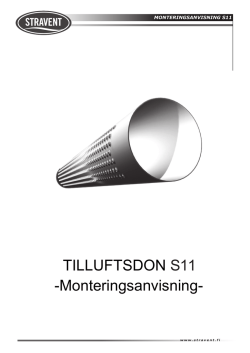 TILLUFTSDON S11 -Monteringsanvisning-