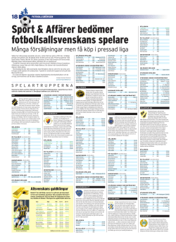 sport & Affärer bedömer fotbollsallsvenskans spelare