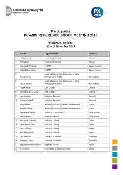 Participants PC-AXIS REFERENCE GROUP MEETING 2015