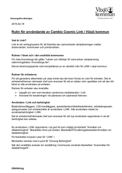 Rutin för LINK Växjö kommun