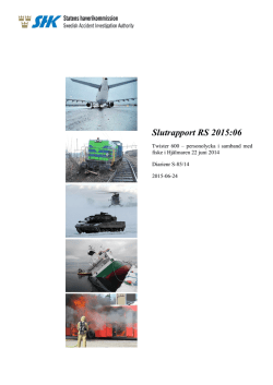 Slutrapport RS 2015:06 - Statens haverikommission
