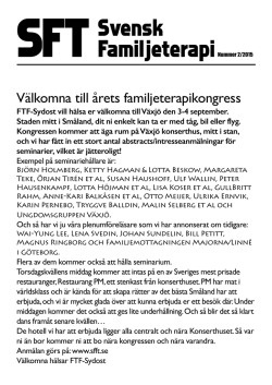 SFT – Svensk Familjeterapi nr 2 2015