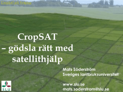 CropSAT - satellitdata för smartare jordbruk