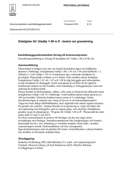 Ärende 23: Detaljplan för Utsälje 1:48 m.fl. – beslut om granskning