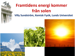Framtidens energi kommer från solen (Villy Sundström)