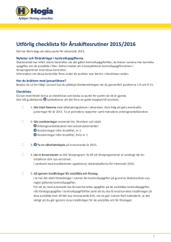 Utförlig checklista för Årsskiftesrutiner 2014/2015 - Hogia