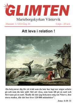 Marieborgskyrkan Västervik Att leva i relation !