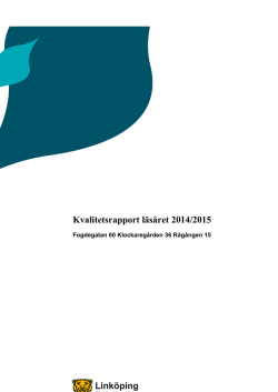 Kvalitetsrapport sammanställning 2014