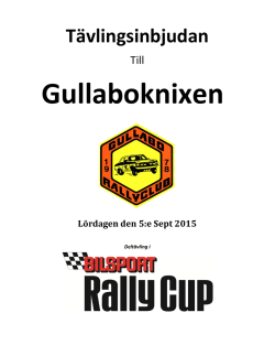 Inbjudan - Bilsport Rallycup