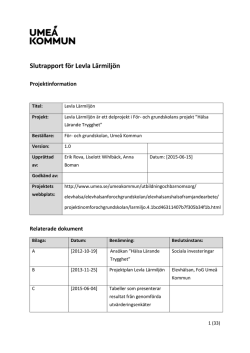 Levla Lärmiljön - Projektrapport