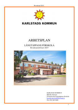 Arbetsplan 2015 Långtäppans Förskola