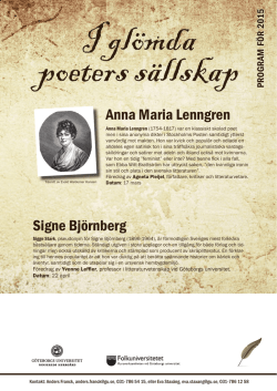 Anna Maria Lenngren Signe Björnberg