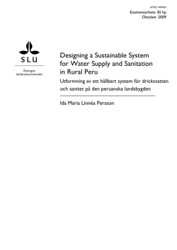 Designing a Sustainable System for Water Supply and