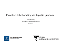 Psykologisk behandling vid bipolär sjukdom