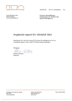 2015-07-09 Remissvar angående svenska läkaresällskapets