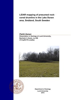 LiDAR mapping of presumed rock- cored drumlins in the Lake