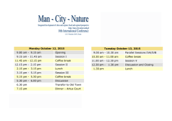 Monday October 12, 2015 9.00 am - X International Conference Man