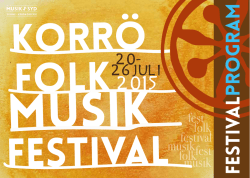 festival program - Korrö Folkmusikfestival