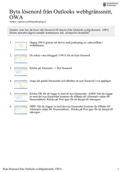 Byta lösenord från Outlooks webbgränssnitt, OWA