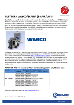 LUFTTORK WABCO/SCANIA (E-APU / APS)