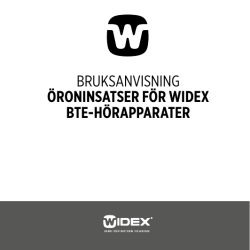 Bruksanvisning - öroninsatser för Widex BTE