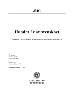 JMG Hundra år av svenskhet - GUPEA