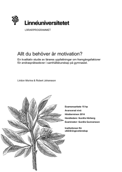 Allt du behöver är motivation?