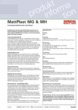 Produktblad Sericol MattPlast MG