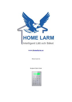Home Larm Air trådlös knappsats/kodpanel manual