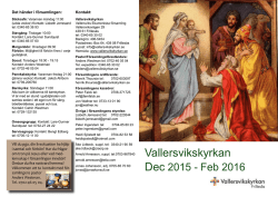 Vallersvikskyrkan Program Dec 2015 – Feb 2016