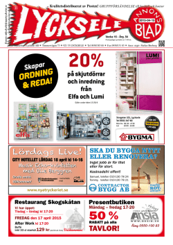 Annonsbladet vecka 16, 2015 - Nya Tryckeriet i Lycksele AB