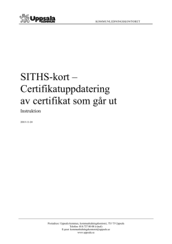 SITHS-kort – Certifikatuppdatering av certifikat som går ut