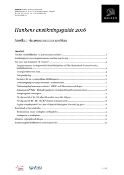 Hankens ansökningsguide 2016
