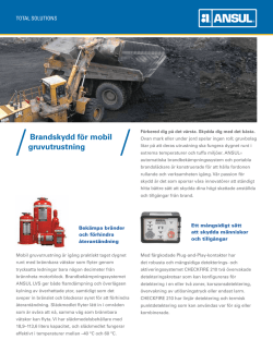 Brandskydd för mobil gruvutrustning
