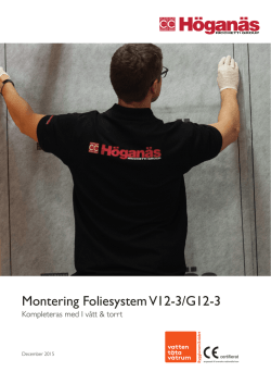 Montering Foliesystem V12-3/G12-3