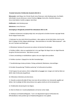 Protokoll Johansfors Föräldraråd, Broakulla 2015