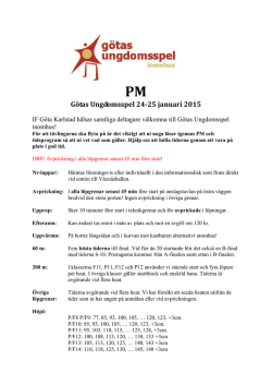 PM Götas Ungdomsspel 24-25 januari 2015