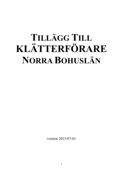 Tilläg till Klätterförare Norra Bohuslän 150701