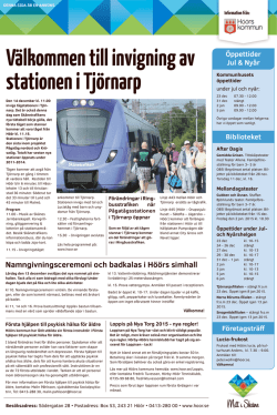 Välkommen till invigning av stationen i Tjörnarp