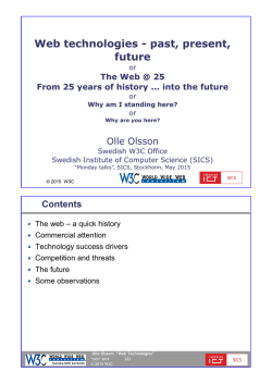 Web technologies - past, present, future