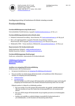 Handläggningsordning Forskarutbildning (uppdaterad 2015-09-14)