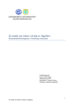 En studie om risken vid köp av lägenhet - - GUPEA
