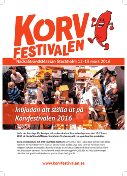 Inbjudan att ställa ut på Korvfestivalen 2016