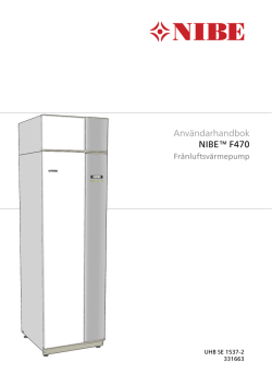Användarhandbok NIBE™ F470