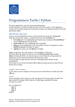 Programmera Turtle i Python (pdf 142 kB)
