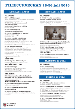 Här hittar du hela programmet för Filibjurveckan.