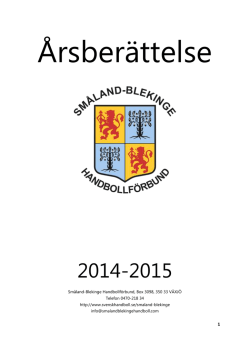 Årsberättelse 2014/2015 - Svenska Handbollförbundet